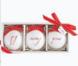 Glass ornaments - Set of 3