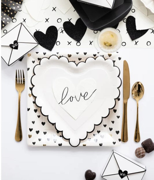 LOVE HEART SHAPED PAPER NAPKIN