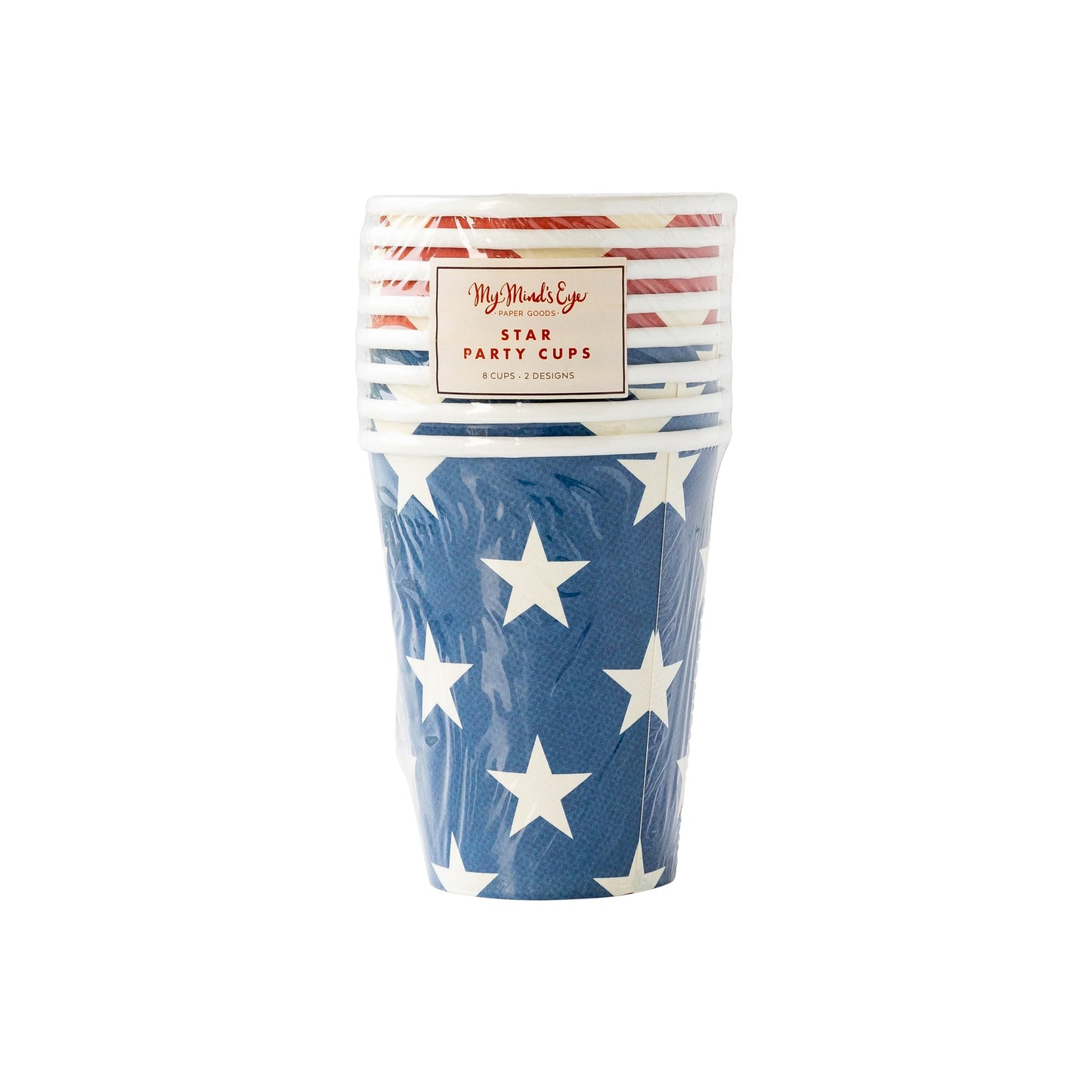 RED AND BLUE STAR PAPER CUPS