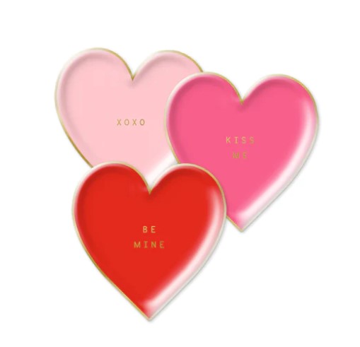 BE MINE HEART SHAPED PLATES
