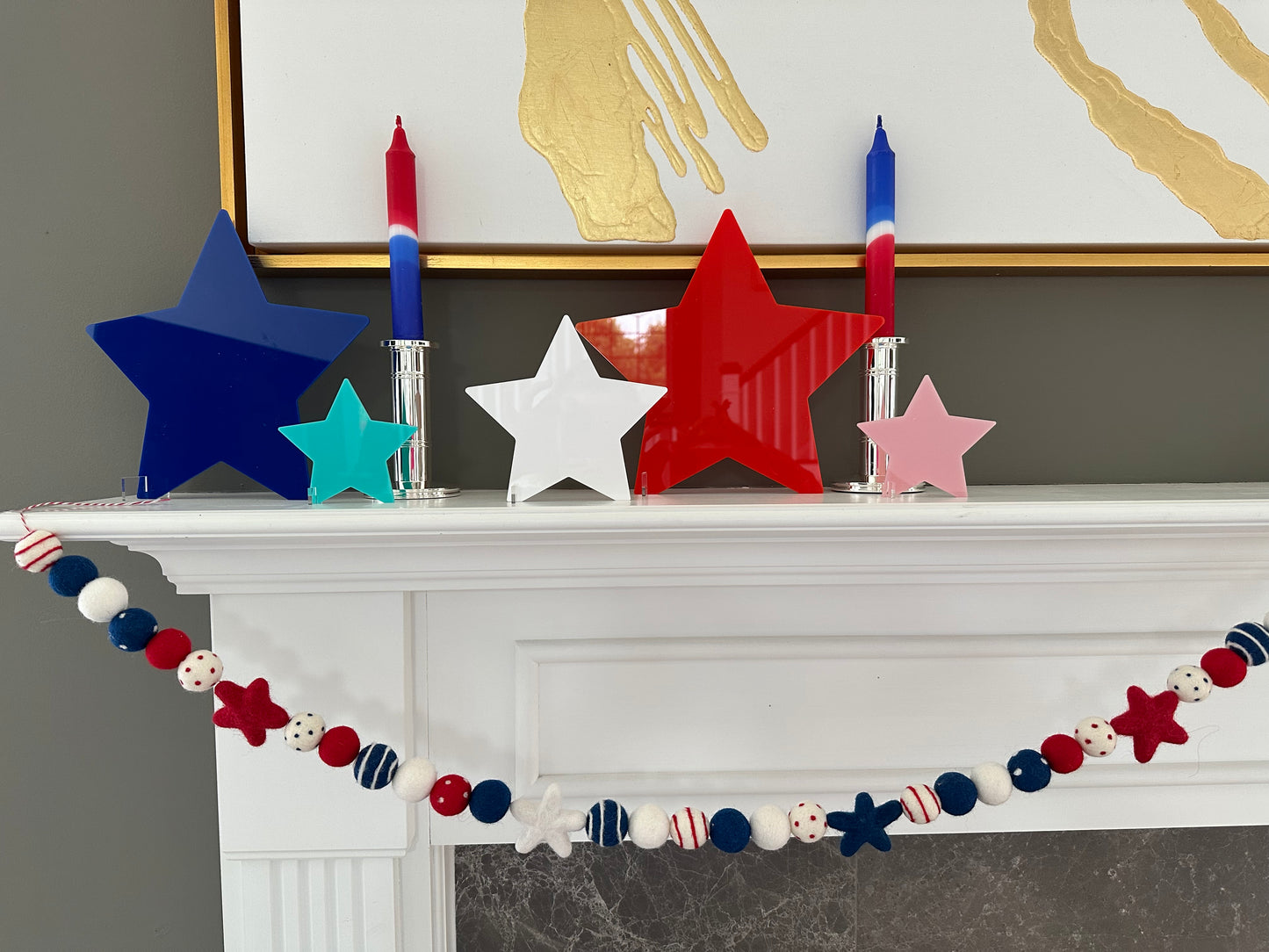 Stars & Stripes Patriotic Felt Garland, Bunting, Banner