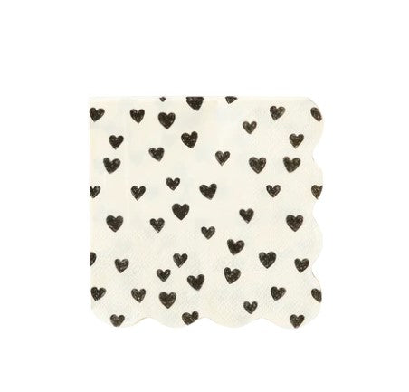BLACK HEARTS COCKTAIL NAPKIN