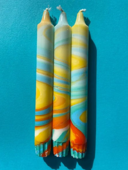Jupiter - Marbled Candles - SET OF 4 CANDLES