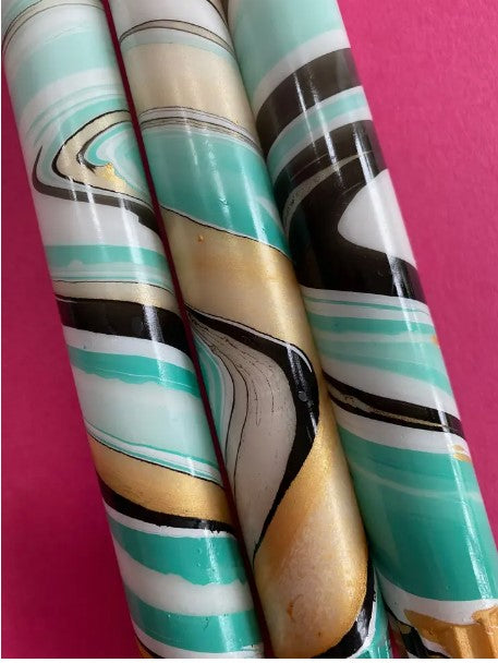 After Eight - MARBLED CANDLES - Set of 4