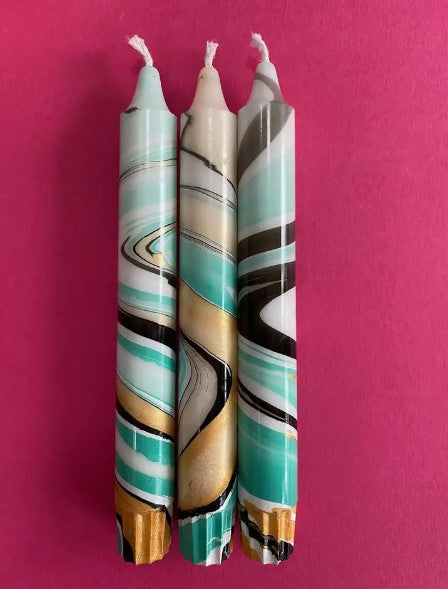 After Eight - MARBLED CANDLES - Set of 4