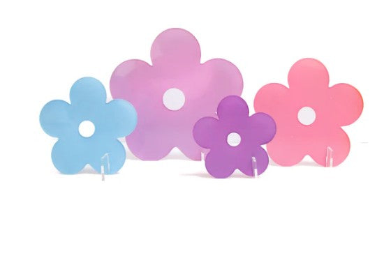 Lavender and periwinkle acrylic daisies