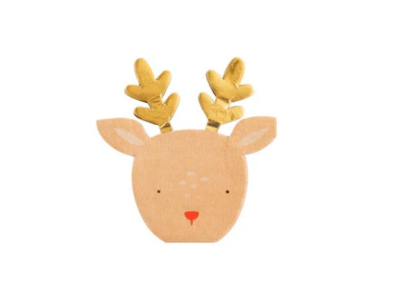 Dear Rudolph Reindeer Shaped Guest Napkin