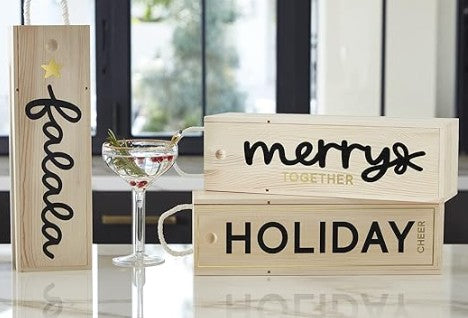 Wood Wine Box - Merry Together