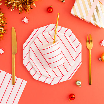 Candy Apple Small Frenchie Striped Plates