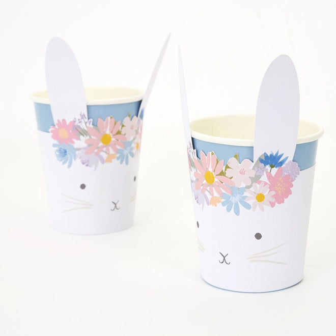 Spring Floral Bunny Cups (Set of 8)