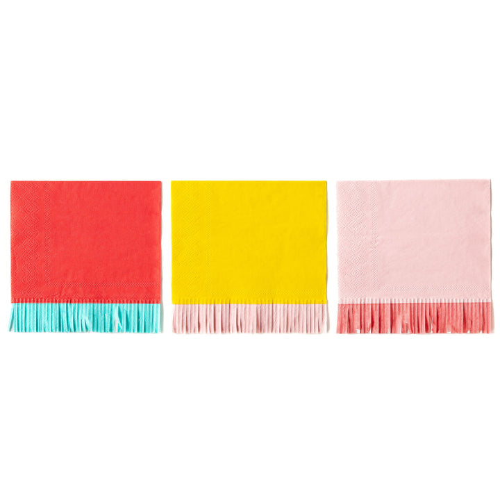 Bright Multi-Colored Fringe Napkins