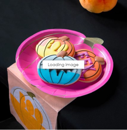 Halloween Pumpkin Paper Plates - Set of 8