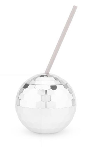 Silver Disco Ball Drink Tumbler