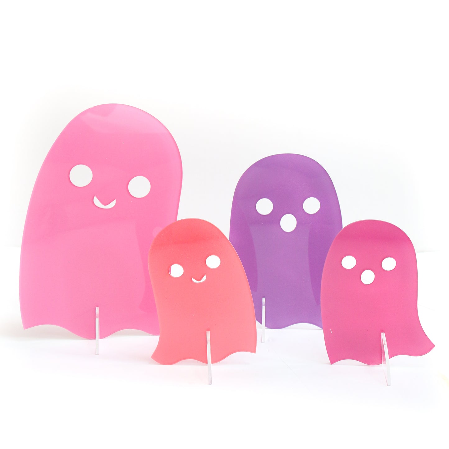 Pink Set Opaque Acrylic Ghost Decorations - Set of 4