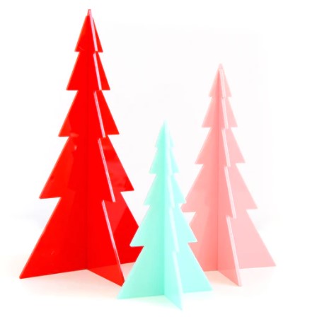 Red and Mint Acrylic Tree Set