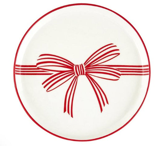 Red Bow Appetizer Plates - Set of 4