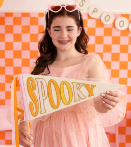 Spooky Glittered Felt Pennant