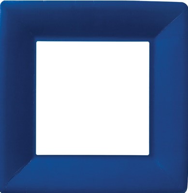 Classic Linen Dark Blue/White Square Plates - Set of 10 Plates