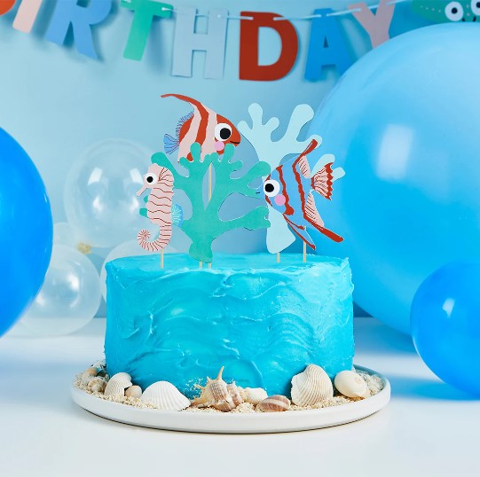 Fish & Coral Cake Topper Set