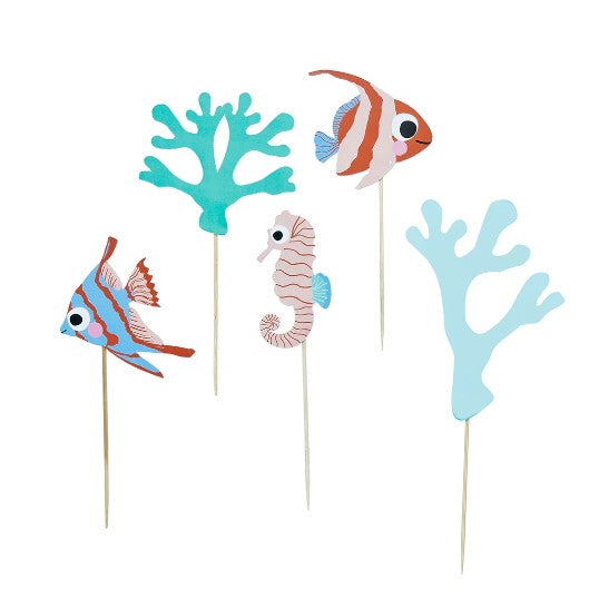 Fish & Coral Cake Topper Set