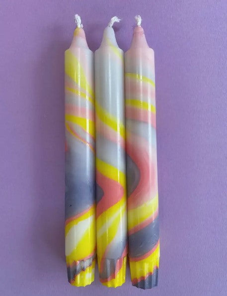 Easter/Spring - Marbled Candles - Set of 4 Candles