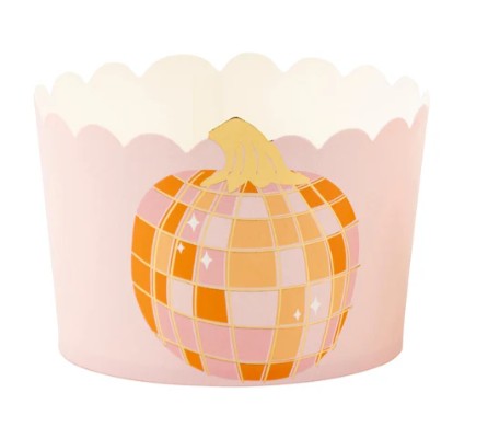 JUMBO Foil Pumpkin Disco 8 oz Baking Cups (40 ct - 8oz)