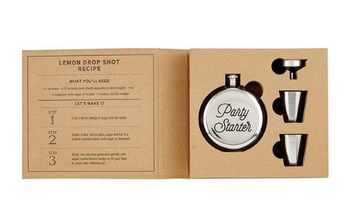 Party Starter Flask Set Book Box