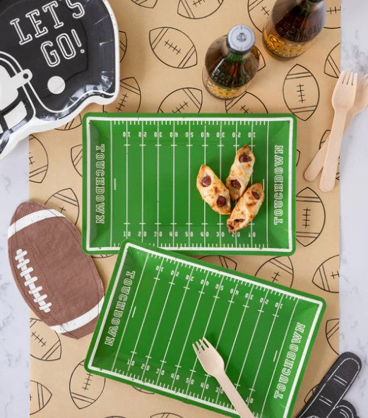 FOOTBALL FIELD SHAPED PAPER PLATES