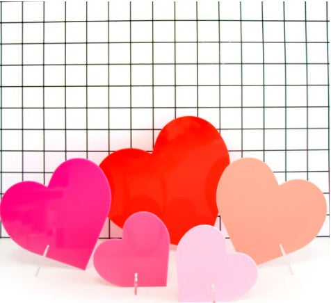 Acrylic hearts - customize with stickers (included)