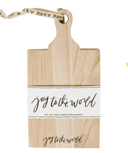 Mini Paulownia Wood Boards - Joy to the World (set of 2)