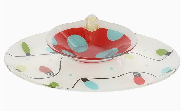 Holiday - 11.5" Glass Platter with Bowl