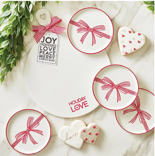 Ceramic Cheese + Dessert Tray - Holiday Love