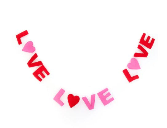 LOVE LOVE LOVE Felt Garland