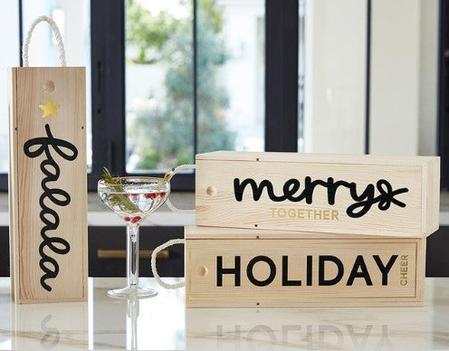 Wood Wine Box - Merry Together