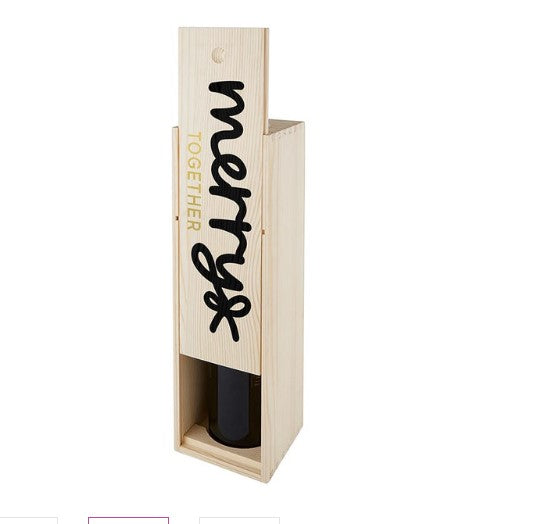 Wood Wine Box - Merry Together