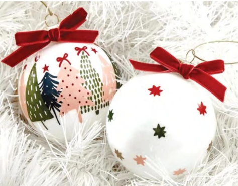 Glass ornaments - Set of 2