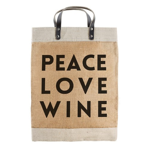 Farmer's Market Tote - Peace Love Wine