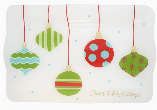Holiday - 16.75" X 11" Glass Serving Tray