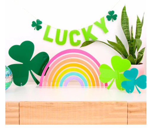 Acrylic 3-Leaf Clover Shamrock Set