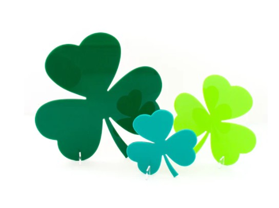 Acrylic 3-Leaf Clover Shamrock Set