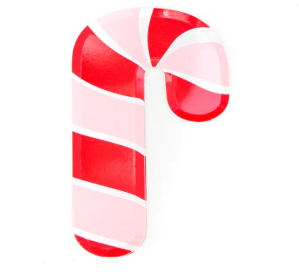 Red and Pink Candy Cane Paper Plates