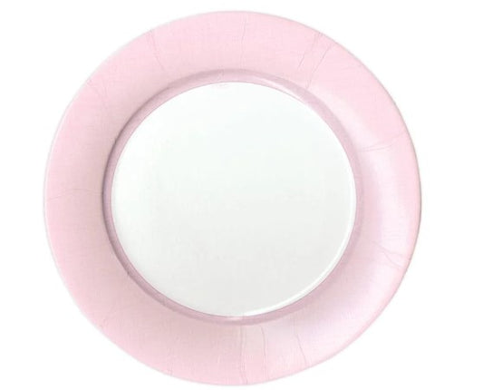 Linen Border Paper Salad & Dessert Plates in Petal Pink - 8 Per Package
