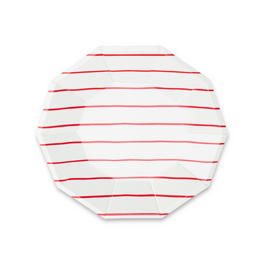 Candy Apple Small Frenchie Striped Plates