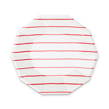 Candy Apple Large Striped Frenchie Plates