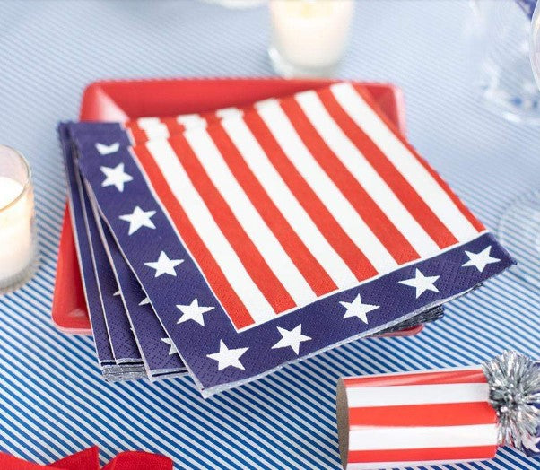 Red, White & Blue Paper Luncheon Napkins