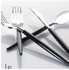 Black and Silver Plastic Cutlery Set | 32 Piece