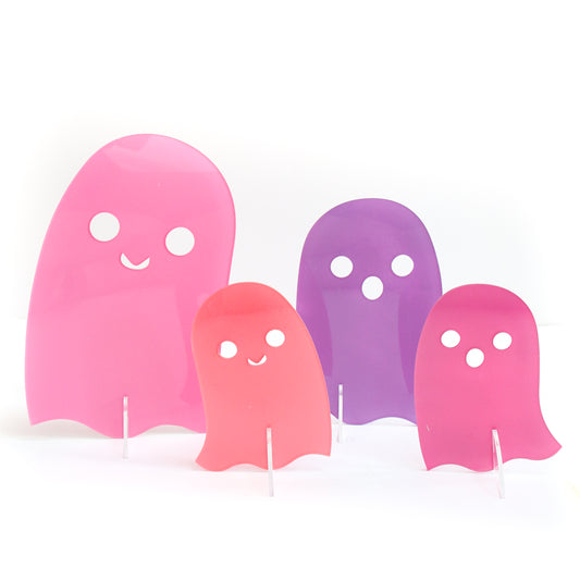 2021 Pink Set Opaque Acrylic Ghost Decorations - Set of 4
